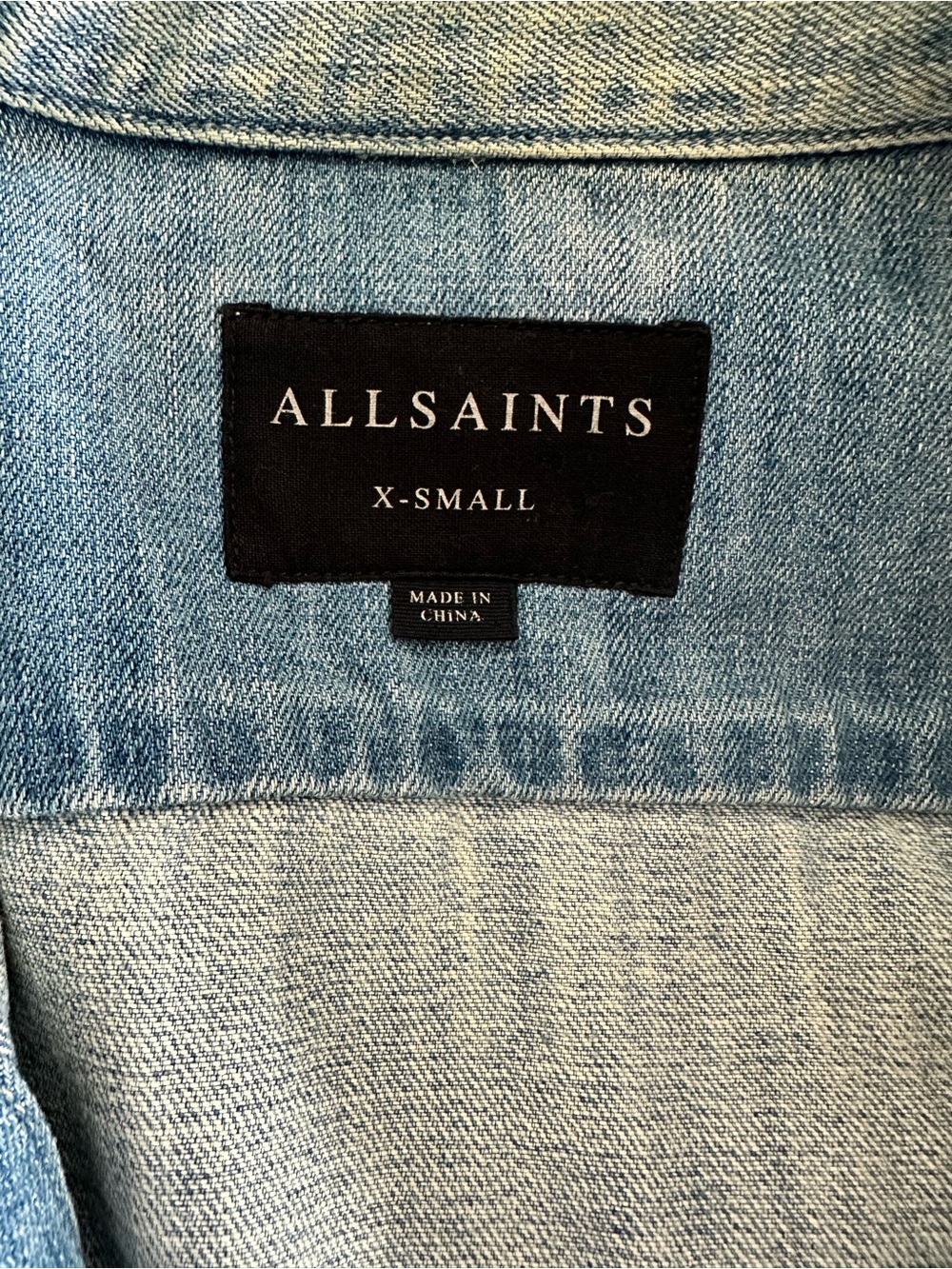 AllSaints Light Wash Denim Jacket - Light Blue